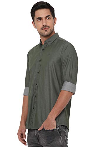 Allen Solly Men's Regular Shirt (ALSFCUCUF585999_Olive 40)