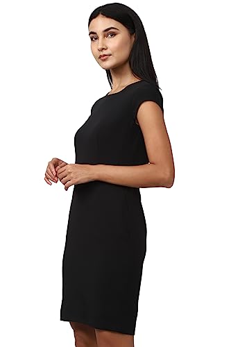 Van Heusen Women's Polyester Blend Classic Knee-Length Formal Dress (VWDRCRGBS06113_Charcoal