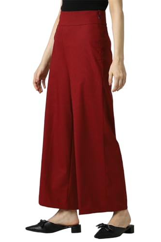 Van Heusen Women's Regular Casual Pants (VWTFCRGPO63489_Maroon