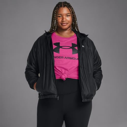 Under Armour womens Sport Windbreaker Jacket, (001) Black / / White, XX-Large