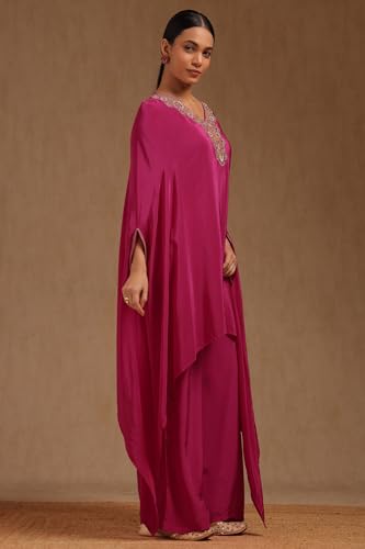 Soch Women's Crepe Kaftan Suit Set (SMUA5KS1079_Fuchsia