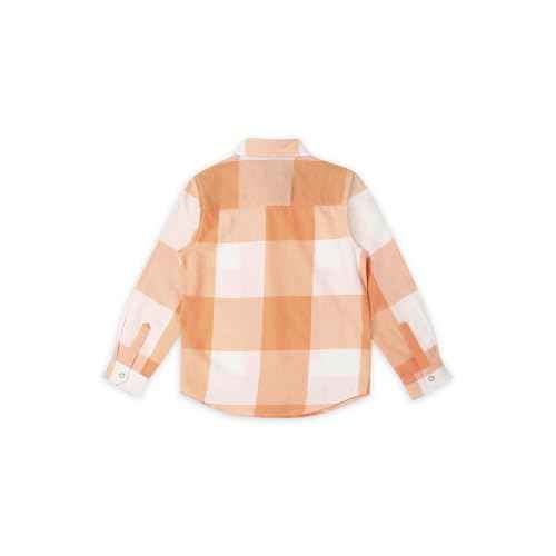 Pepe Jeans Boy's Checkered Regular Fit Shirt (PB302622_Orange_Peach