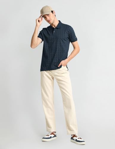 Arrow Men's Regular Fit Polo Shirt (ASAHTS3516_Navy