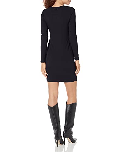 GUESS womens Essential Long Sleeve Lana Dress Dress, Jet Black, M