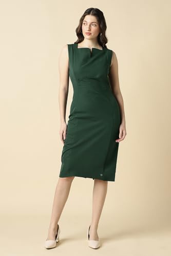 Women Green Solid Formal Dress