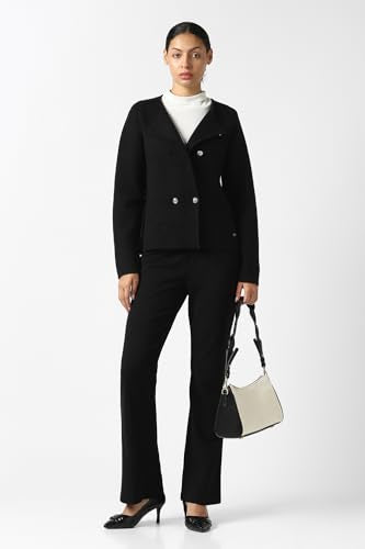 Women Black Solid Round Neck Sweater