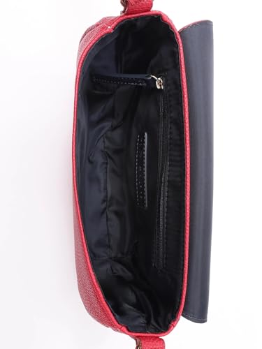 Solid Red Pu Sling Bag