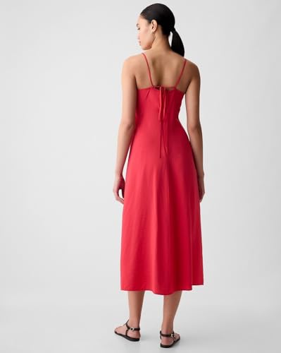 GAP Women's Rayon A-Line Below The Knee Casual Dress (442584466_red