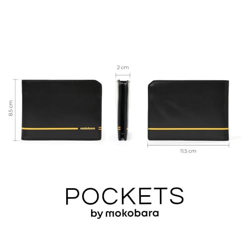 MOKOBARA Stash Bifold Wallet Leather Original RFID Blocking Purse Black