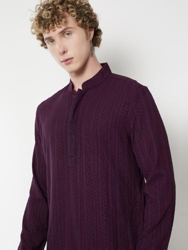 Max Men's Rayon Regular Kurta (TSSLGPA2503NS_Wine