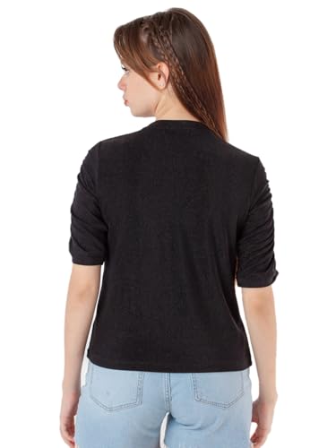 Zink London Women's Black Solid Regular Top