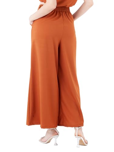 Zink London Women's Brown Solid Regular Trouser