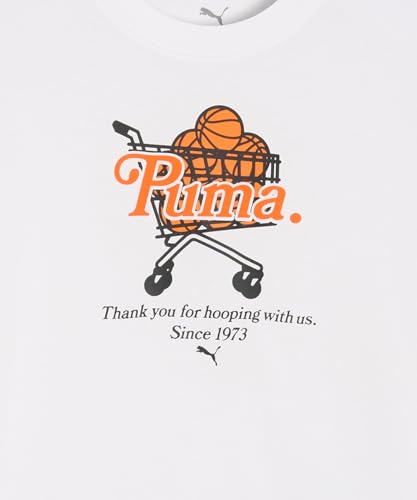 PUMA | Junior Varsity Men's Printed Basketball Cotton Tee I | White | S