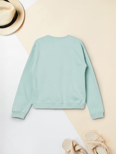 Max Girls Printed Sweatshirt (Green_12-14 Y)