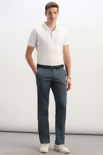 Men Grey Solid Casual Trousers