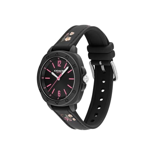 Coach Kitt Qtz Basic Black Tonneau Dial Women's Watch|Silicone Material|Multi Color Band - 14504472