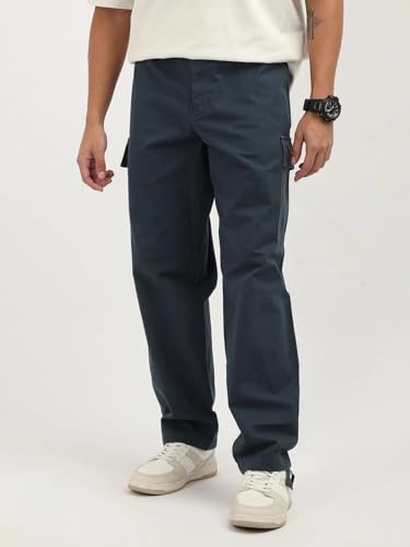 Calvin Klein Jeans Straight Fit Solid Mid Rise Trouser