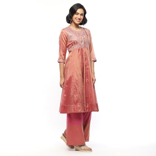 BIBA Women's Cotton Kurta Set (SKDRJPT10122AW24OLDROS_Old Rose