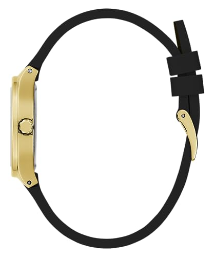 GUESS Silicone Women Green Analog Square Dial Watch- Gw0658L1, Black Band