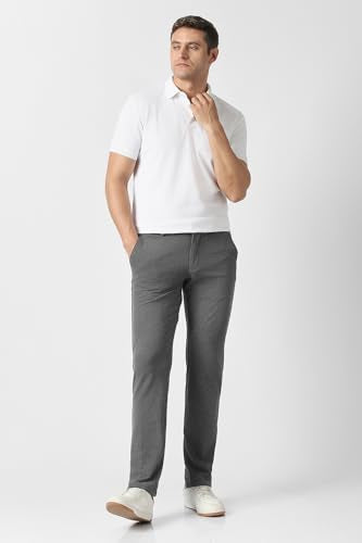 Men Grey Textured Trousers