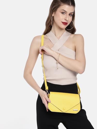 Fastrack Solid Envelope-Style Mini Sling Bag for Women, Girls and Ladies | with Flap Button Closure
