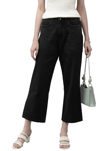 Van Heusen Women Black Dark Wash Regular Fit Jeans