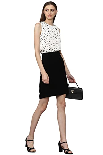 Allen Solly Solid Polyester Regular Fit Women's Skirt (Black,Size_32)
