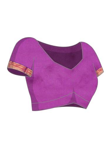 Varkala Silk Sarees Women's Kadiyal Soft Silk Maharani Paithani Saree With Blouse Piece (V262A413-COPR_Rama & Violet)