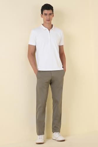 Men Grey Textured Casual Trousers