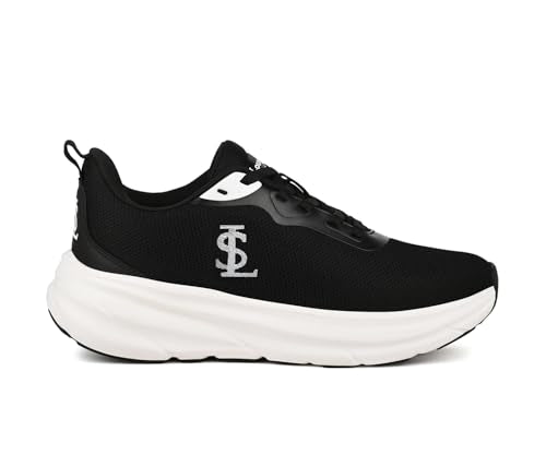 LOUIS STITCH Egyptian Black Men’s Lightweight Athleisure Sport Shoes | Ultra Cushioned Sole | Casual Lace-Up Sneaker and Athleisure Wear | Perfect for Casual, Gym & Travel Wear | LS-AT-FS02 | UK-7