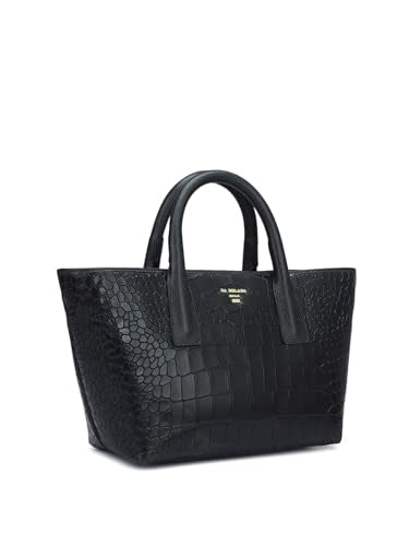 Da Milano Genuine Leather Black Satchel (Small) (01622)