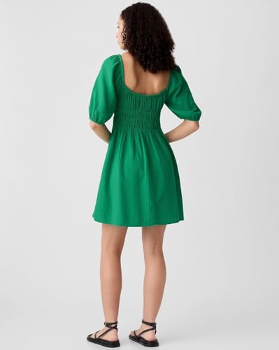 GAP Women's Cotton Smocked Mini Casual Dress (442528427_Green