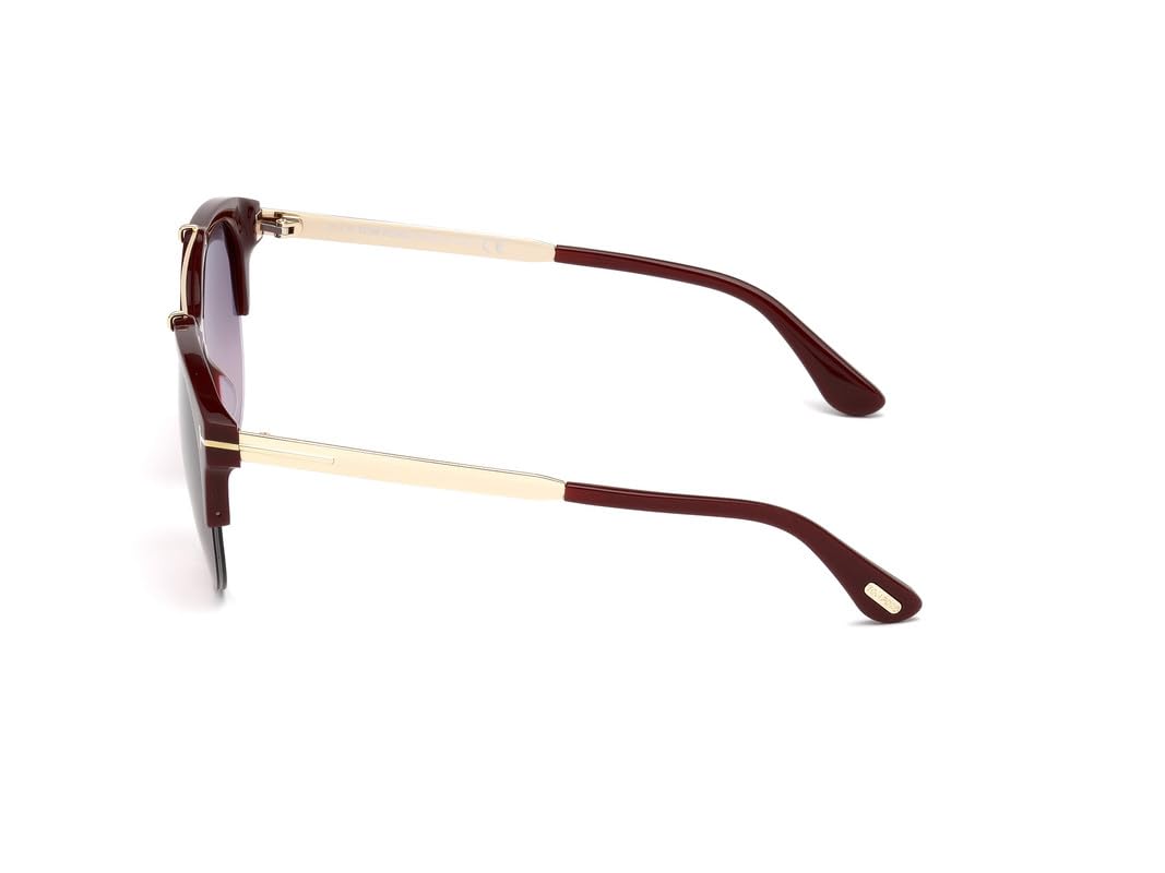 Tom Ford | UV Protected Lens for Women | Half Rim shiny bordeaux/gradient bordeaux Frame | Lens Colour: Purple | Medium | FT0517 55 69T