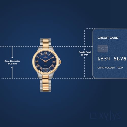 Xylys Genevieve with Analog Quartz Blue Dial Two Toned Stainless Steel Strap Watch for Women - 45026KM01E