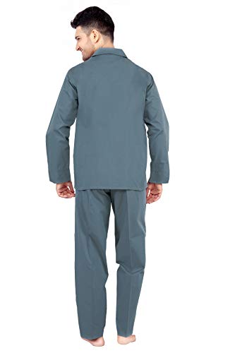 TATWAM Men's Cotton Plain/Solid Top and Pyjama Set Pack of 1 (NS2533F_4XL_D.GREY_Dark Grey_XXXX-Large)