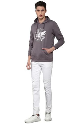 Louis Philippe Men Casual Grey Graphic Print Sweatshirt