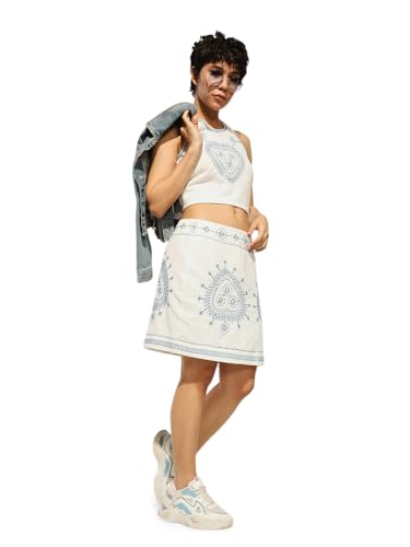 ONLY Flared High-Rise White Skirt