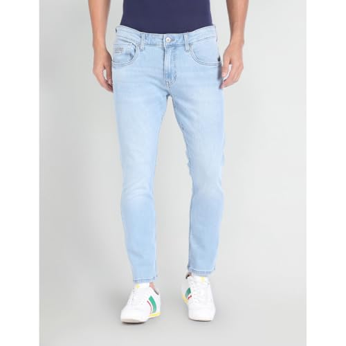 U.S. POLO ASSN. Men's Cropped FIT Jeans (UDJENO1202_Blue