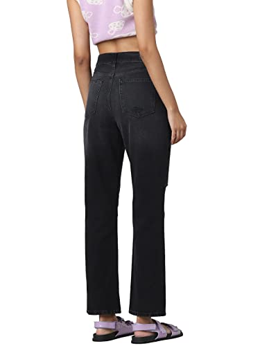 ONLY Women's Relaxed Jeans (103811601-Black Denim_Black M)