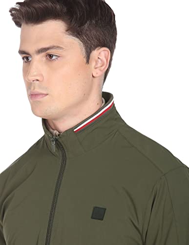Arrow Men's Polyester Regular Jacket (ASAEJK4784_Olive_M)