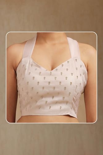 Soch Womens Cream Fendy Tissue Embellished Saree