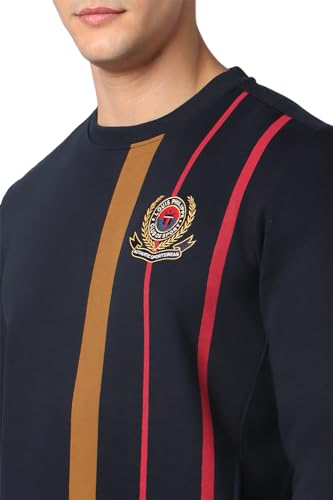Louis Philippe Men Casual Navy Print Sweatshirt