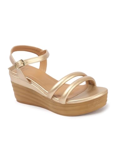 Carlton London Women Sandal,Gold,UK-3