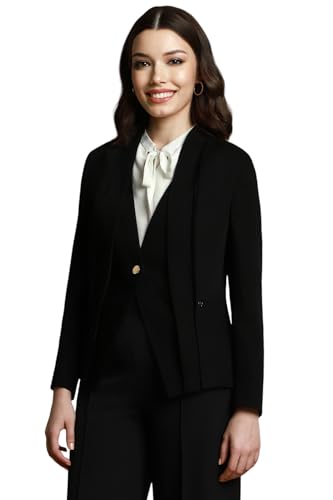 Allen Solly Women's Blazer (AHBZWRGFH84731_Black_2XL