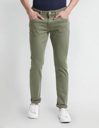 U.S. POLO ASSN. Men's Slim Tapered Jeans (UDJENO1325_DK-Olive