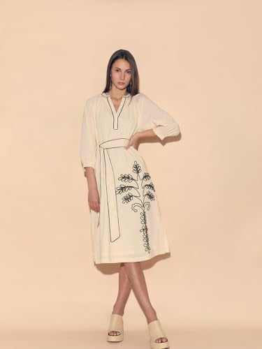 VERO MODA Women's Fit & Flare White Dress