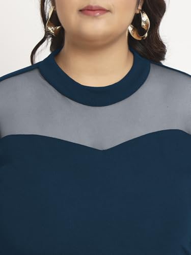 wild U Women Blue Plus Size Dress | Half Sleeve | Bodycon | Stretchable | Clubwear | Western Stylish (Blue - 8XL)