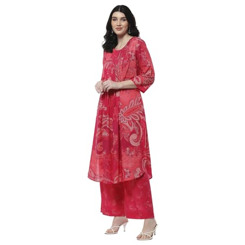 Biba Women's Cotton Kurta Set (SKDPAPSN10685SS25PNK_Pink