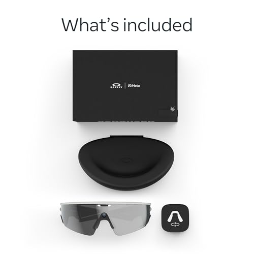 Oakley | Meta Vanguard with Meta AI, Audio, Photo, Video Compatibility - White, Prizm™ Black