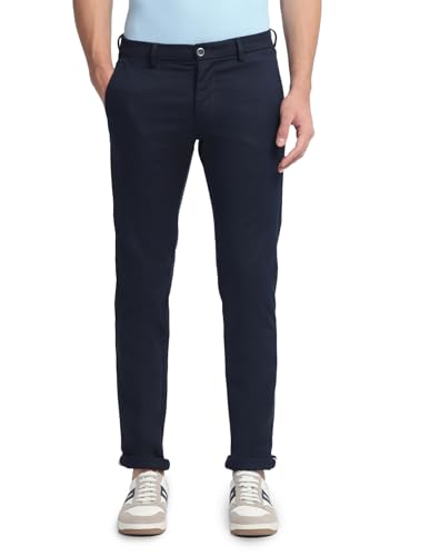 Arrow Auto Flex Slim Fit Dobby Trousers Navy